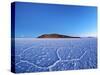 Bolivia, Potosi Department, Daniel Campos Province, Salar de Uyuni, View towards the Incahuasi Isla-Karol Kozlowski-Stretched Canvas