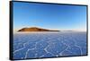 Bolivia, Potosi Department, Daniel Campos Province, Salar de Uyuni, View towards the Incahuasi Isla-Karol Kozlowski-Framed Stretched Canvas