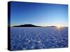 Bolivia, Potosi Department, Daniel Campos Province, Sunset over the Salar de Uyuni, the largest sal-Karol Kozlowski-Stretched Canvas