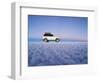 Bolivia, Potosi Department, Daniel Campos Province, White Toyota Landcruiser on the Salar de Uyuni,-Karol Kozlowski-Framed Photographic Print