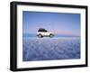 Bolivia, Potosi Department, Daniel Campos Province, White Toyota Landcruiser on the Salar de Uyuni,-Karol Kozlowski-Framed Photographic Print