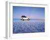 Bolivia, Potosi Department, Daniel Campos Province, White Toyota Landcruiser on the Salar de Uyuni,-Karol Kozlowski-Framed Photographic Print