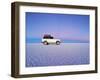 Bolivia, Potosi Department, Daniel Campos Province, White Toyota Landcruiser on the Salar de Uyuni,-Karol Kozlowski-Framed Photographic Print