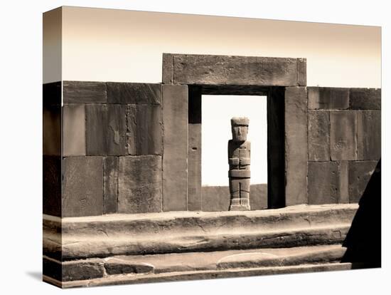 Bolivia, Tiahuanaco Ruins, Ponce Monolith Statue, Temple Gateway, Kalasasya Courtyard-John Coletti-Stretched Canvas