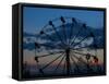 Bolivian Indigenous People Have Fun on a Ferris Wheel at Dawn at a Rural Fair-null-Framed Stretched Canvas