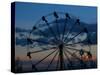 Bolivian Indigenous People Have Fun on a Ferris Wheel at Dawn at a Rural Fair-null-Stretched Canvas