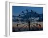 Bolivian Indigenous People Have Fun on a Ferris Wheel at Dawn at a Rural Fair-null-Framed Photographic Print