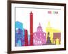 Bologna Skyline Pop-paulrommer-Framed Art Print