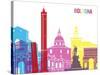 Bologna Skyline Pop-paulrommer-Stretched Canvas