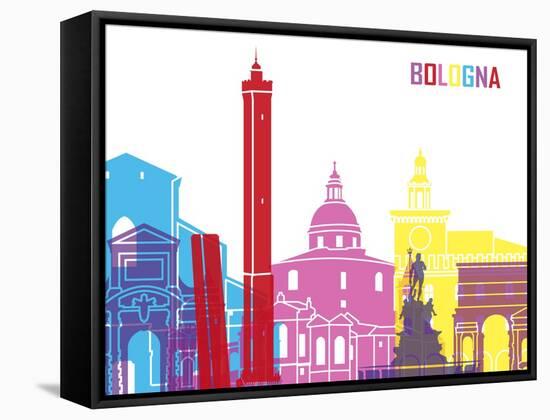 Bologna Skyline Pop-paulrommer-Framed Stretched Canvas