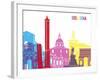 Bologna Skyline Pop-paulrommer-Framed Art Print