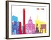 Bologna Skyline Pop-paulrommer-Framed Art Print