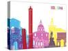 Bologna Skyline Pop-paulrommer-Stretched Canvas