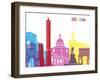 Bologna Skyline Pop-paulrommer-Framed Art Print