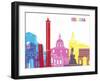 Bologna Skyline Pop-paulrommer-Framed Art Print