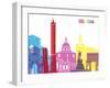 Bologna Skyline Pop-paulrommer-Framed Art Print