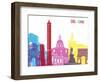 Bologna Skyline Pop-paulrommer-Framed Art Print