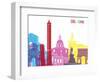 Bologna Skyline Pop-paulrommer-Framed Art Print