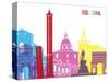 Bologna Skyline Pop-paulrommer-Stretched Canvas