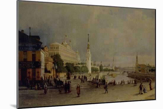 Bolshoy Kamenny Bridge in Moscow-Pyotr Petrovich Vereshchagin-Mounted Giclee Print