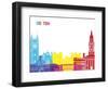 Bolton Skyline Pop-paulrommer-Framed Art Print