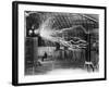 Bolts of Electricity Discharging in the Lab of Nikola Tesla-Stocktrek Images-Framed Photographic Print