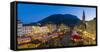 Bolzano, South Tyrol region, Trentino Alto Adige, Italy. Panoramic view of the typical Christmas ma-Marco Bottigelli-Framed Stretched Canvas