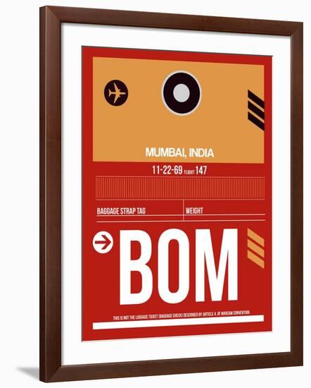 BOM Mumbai Luggage Tag II-NaxArt-Framed Art Print
