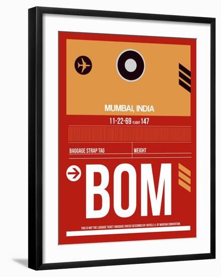 BOM Mumbai Luggage Tag II-NaxArt-Framed Art Print