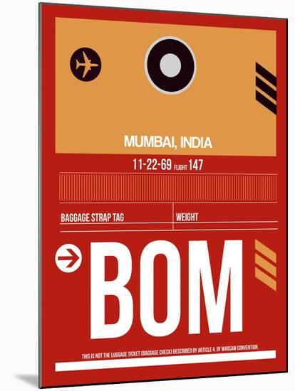 BOM Mumbai Luggage Tag II-NaxArt-Mounted Art Print