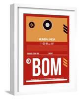 BOM Mumbai Luggage Tag II-NaxArt-Framed Art Print