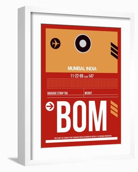 BOM Mumbai Luggage Tag II-NaxArt-Framed Art Print