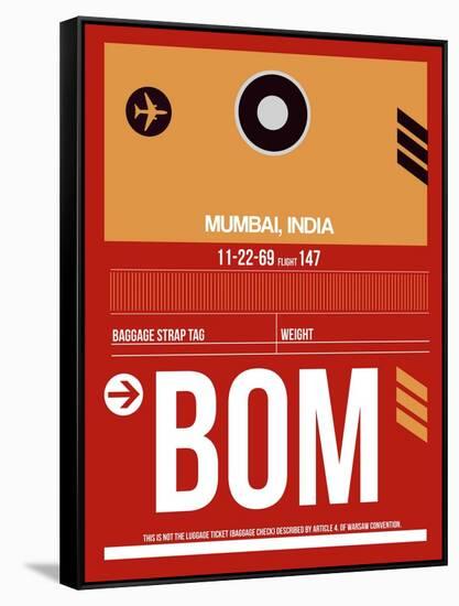 BOM Mumbai Luggage Tag II-NaxArt-Framed Stretched Canvas