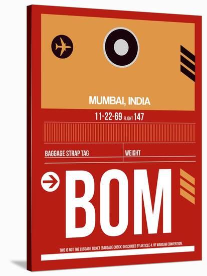 BOM Mumbai Luggage Tag II-NaxArt-Stretched Canvas