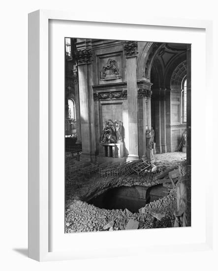 Bomb Crater at Saint Paul's Cathedral-null-Framed Photographic Print