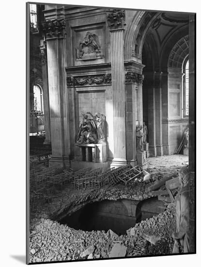 Bomb Crater at Saint Paul's Cathedral-null-Mounted Photographic Print