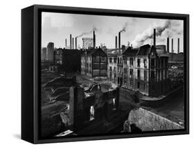 Bomb Damaged Buildings in the Shadow of the Thyssen Steel Mill-Ralph Crane-Framed Stretched Canvas