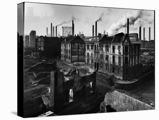Bomb Damaged Buildings in the Shadow of the Thyssen Steel Mill-Ralph Crane-Stretched Canvas