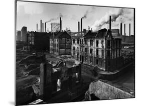Bomb Damaged Buildings in the Shadow of the Thyssen Steel Mill-Ralph Crane-Mounted Photographic Print