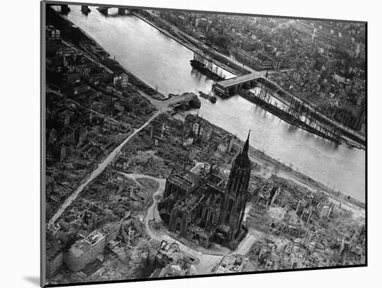 Bomb Damaged Frankfurt, 1945-null-Mounted Premium Photographic Print