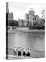 Bomb Dome and Schoolchildren, Hiroshima, Japan-Walter Bibikow-Stretched Canvas