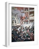 Bomb Explosion in the Liceo Theatre, Barcelona, 1893-null-Framed Giclee Print