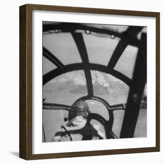 Bombardier in B-29 Bombing Raid Ansham, Manchuria During WWII-William C^ Shrout-Framed Photographic Print