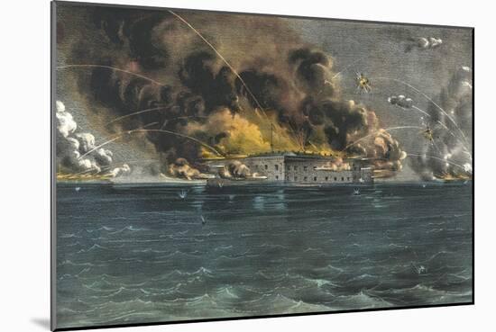 Bombardment of Fort Sumter, Charleston Harbor-null-Mounted Giclee Print