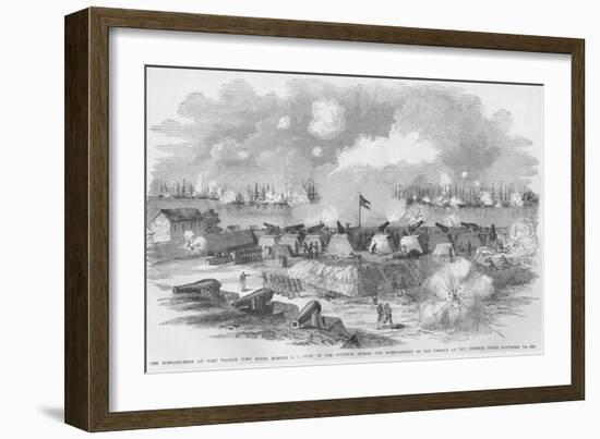 Bombardment of Fort Walker, Port Harbor, South Carolina-Frank Leslie-Framed Art Print