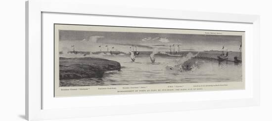 Bombardment of Forts at Taku by Gun-Boats, the Scene Just at Dawn-Joseph Holland Tringham-Framed Giclee Print