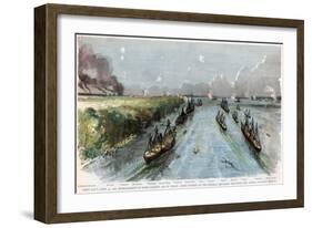 Bombardment of Forts Jackson and St Philip, Louisiana, American Civil War, April 1862-W Waud-Framed Giclee Print