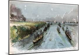 Bombardment of Forts Jackson and St Philip, Louisiana, American Civil War, April 1862-W Waud-Mounted Giclee Print