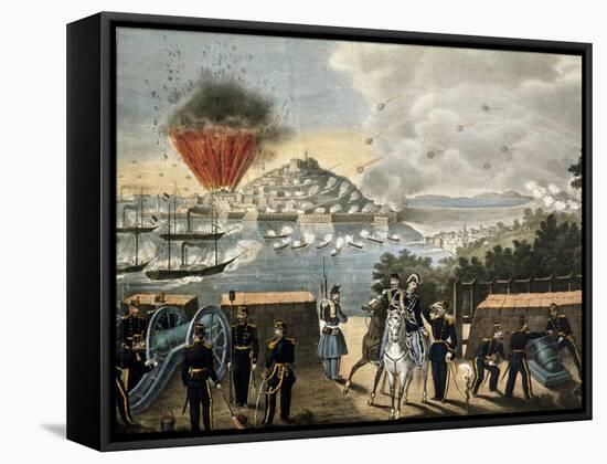 Bombardment of Gaeta, February 5, 1861-null-Framed Stretched Canvas