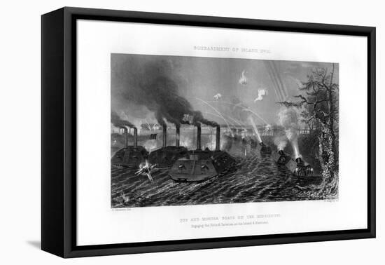 Bombardment of Island Number Ten, Mississippi River, 7 April 1862, (1862-186)-W Ridgway-Framed Stretched Canvas